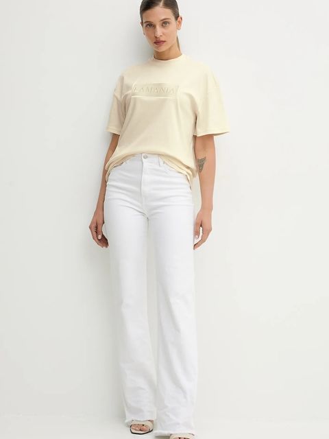 La Mania t-shirt bawełniany ALISA damski kolor żółty ALISA - zdjęcie produktu nr 2
