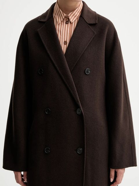 Marc O'Polo płaszcz z wełną kolor brązowy 508005171127