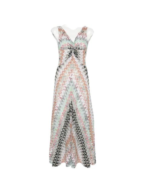 Missoni sleeveless zigzag maxi dress - Neutrals - zdjęcie produktu nr 1