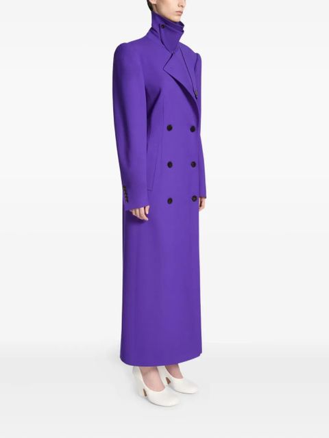 DRIES VAN NOTEN double-breasted belted coat - Purple