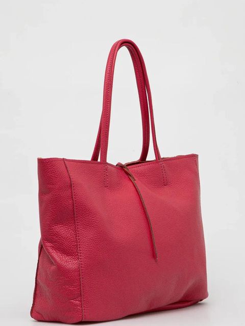 Answear.LAB torebka skórzana kolor różowy