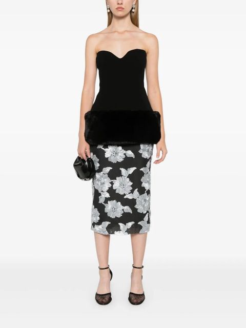 ROTATE BIRGER CHRISTENSEN floral-mesh pencil skirt - Black - zdjęcie produktu nr 2