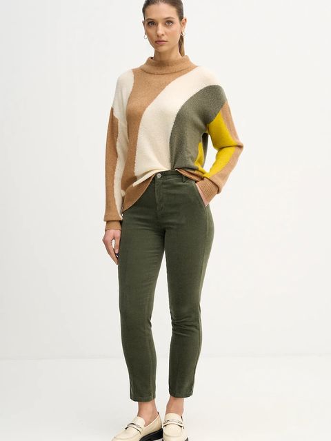 United Colors of Benetton sweter z dodatkiem wełny damski kolor beżowy lekki 11CZE10ER - zdjęcie produktu nr 2