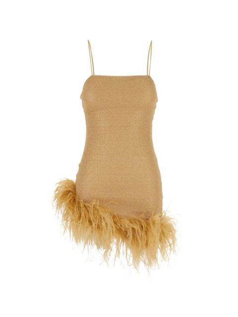 Oséree Lumière Plumage sleeveless mini dress - Gold - zdjęcie produktu nr 1