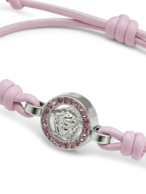 Versace Medusa crystal leather bracelet - Silver