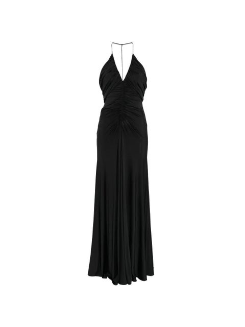 Self-Portrait halter ruched maxi dress - Black - zdjęcie produktu nr 1