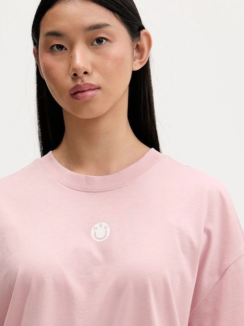 Hugo Blue t-shirt bawełniany damski kolor różowy 50554005 - zdjęcie produktu nr 2