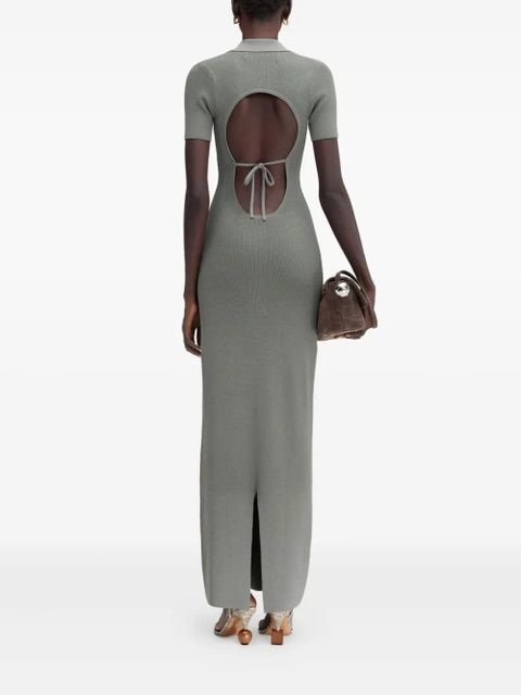 Jacquemus Polo ribbed knit long dress - Grey