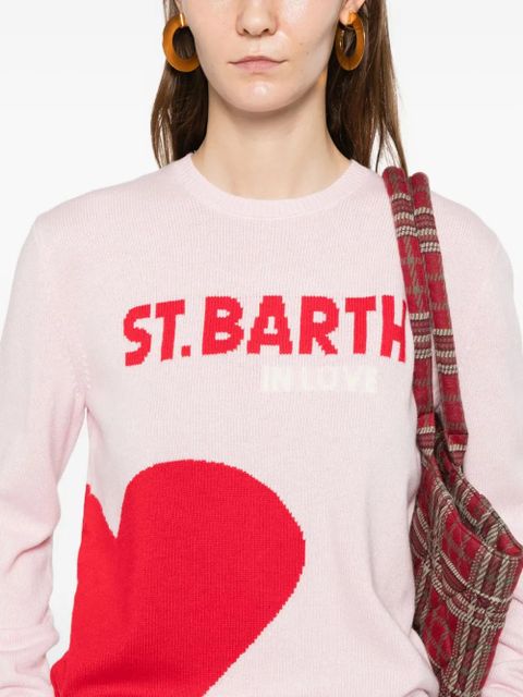MC2 Saint Barth heart intarsia st barth sweater - Pink
