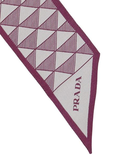 Prada geometric-pattern scarf - Red