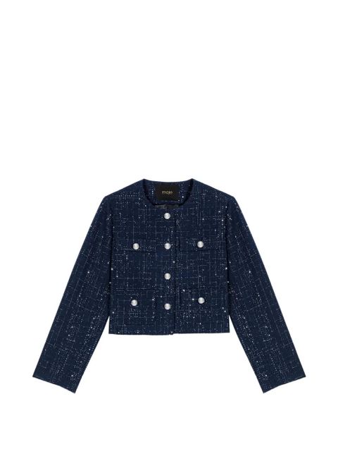 Maje buttoned tweed blazer - Blue - zdjęcie produktu nr 1