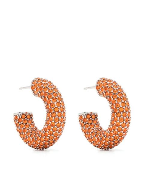 Amina Muaddi crystal-embellished hoop earrings - Orange - zdjęcie produktu nr 1