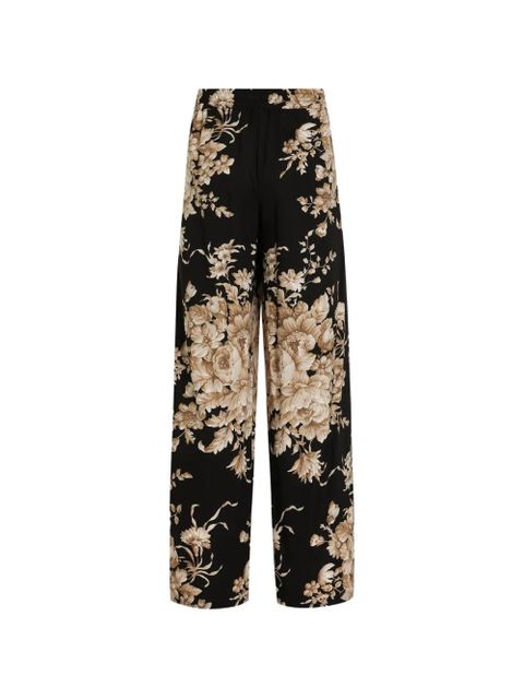 Dolce & Gabbana floral-print trousers - Black - zdjęcie produktu nr 2