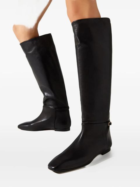 ATP Atelier Premana squared buckle-strap boots - Black