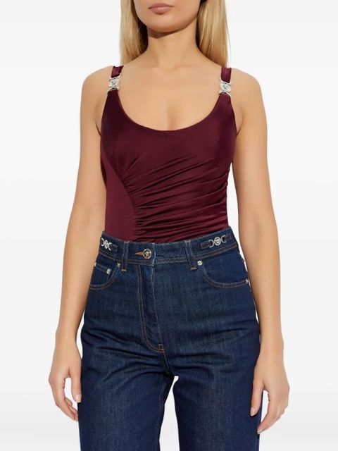 Versace embellished top - Red