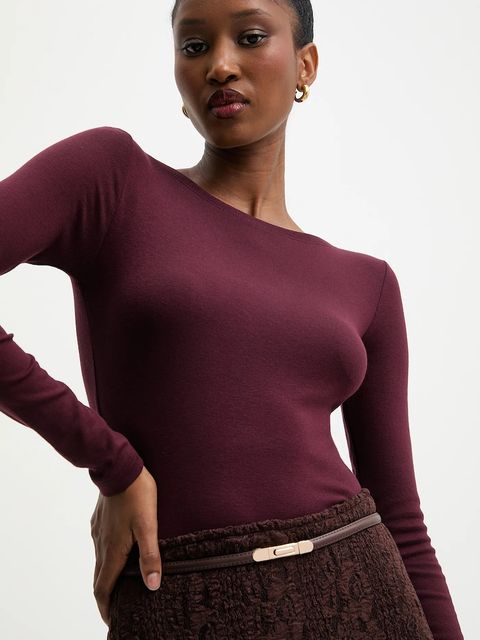 Answear.LAB pasek skórzany damski kolor brązowy