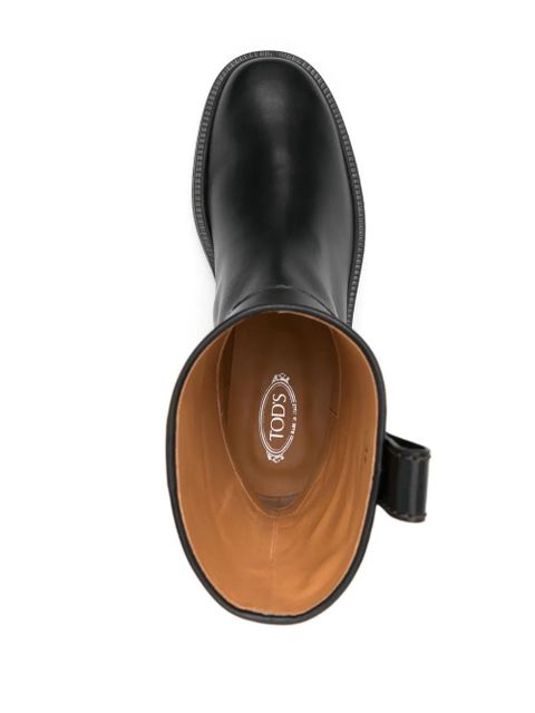 Tod's leather biker boots - Black