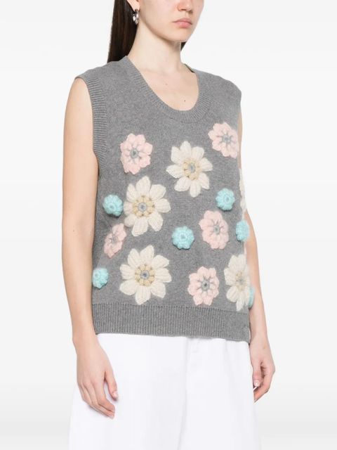GANNI floral vest - Grey