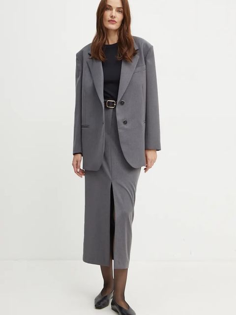 Simona Corsellini marynarka kolor szary jednorzędowa gładka A24CPGI015