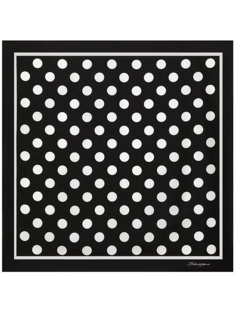 Dolce & Gabbana polka-dot print silk scarf - Black - zdjęcie produktu nr 1