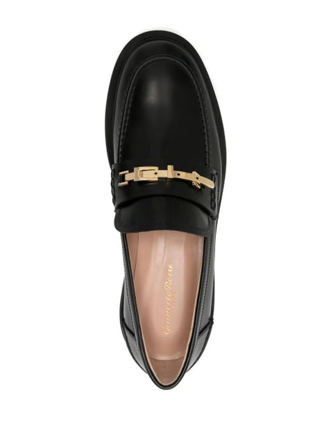Gianvito Rossi buckle-detail leather loafers - Black
