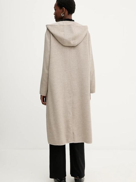 Liviana Conti płaszcz wełniany kolor brązowy F5WW72