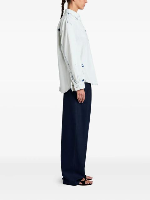 Proenza Schouler Kruger bleach-effect denim shirt - Blue