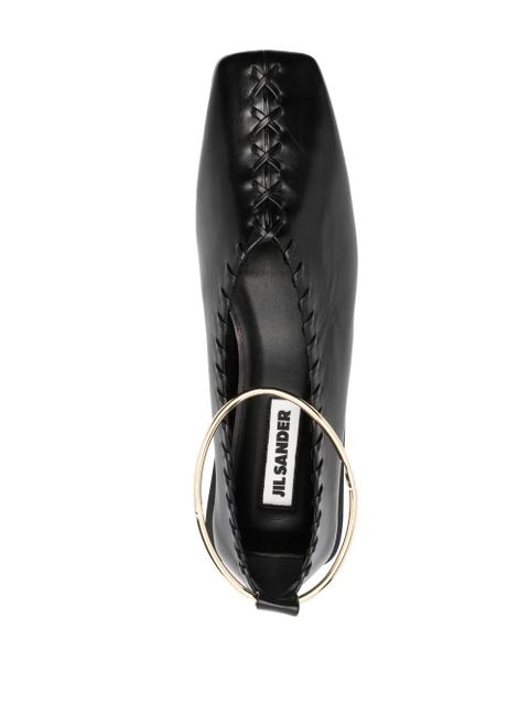 Jil Sander ring-detail ballerina shoes - Black
