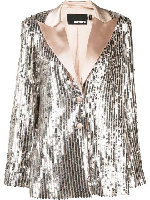 ROTATE BIRGER CHRISTENSEN sequin-embellished single-breasted blazer - Silver - zdjęcie produktu nr 1