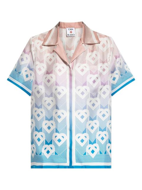 Casablanca Heart-monogram silk shirt - Blue - zdjęcie produktu nr 1