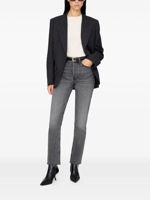 ANINE BING Nicola crocodile-embossed belt - Brown