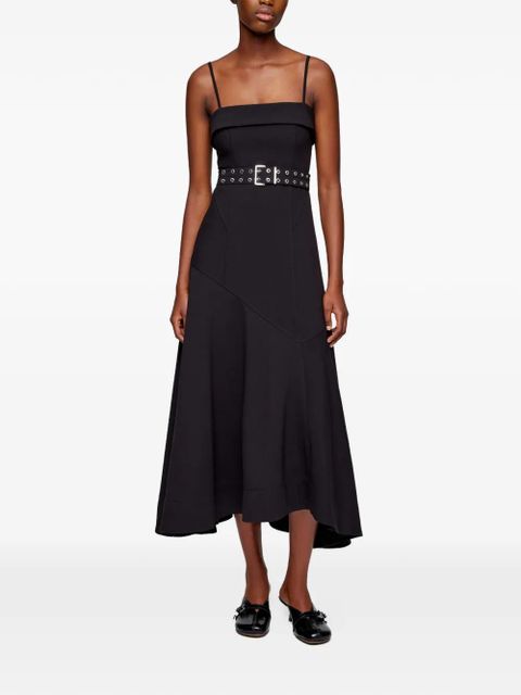 GANNI belted midi dress - Black - zdjęcie produktu nr 2