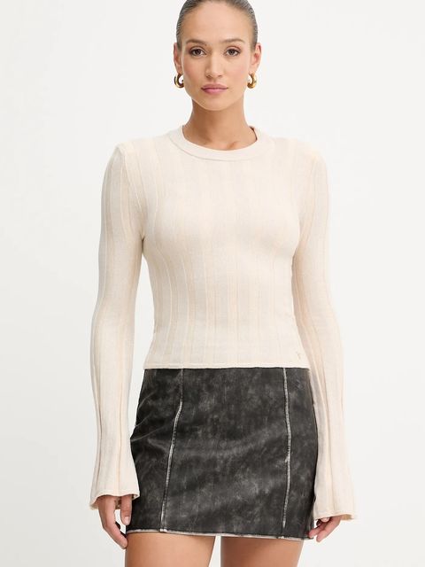 Guess sweter z domieszką wełny GEMMA damski kolor beżowy lekki W5YR13 Z3OT0 - zdjęcie produktu nr 1