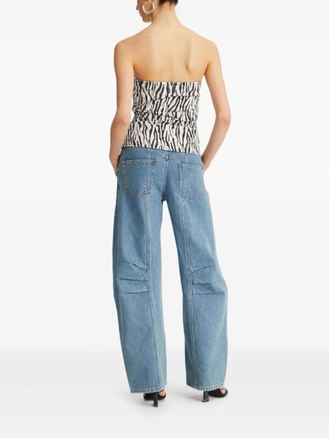 ROTATE BIRGER CHRISTENSEN zebra-print strapless top - White - zdjęcie produktu nr 2