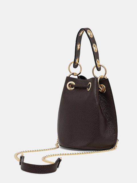 Answear.LAB torebka skórzana kolor brązowy