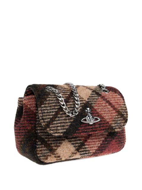 Vivienne Westwood small tartan-pattern chain-strap wallet - Brown