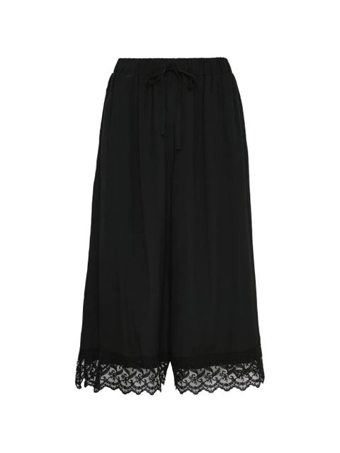Simone Rocha cropped lace trim trousers - Black - zdjęcie produktu nr 1
