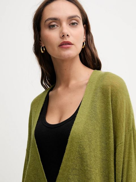 United Colors of Benetton kardigan z wełną damski kolor zielony lekki 109PD6056