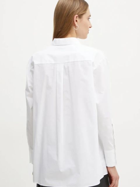 BOSS koszula damska kolor biały regular z kołnierzykiem klasycznym 50530339