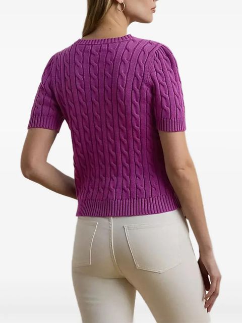 Lauren Ralph Lauren cable-knit short-sleeve sweater - Purple