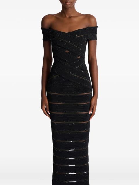 Balmain knit bodycon midi dress - Black