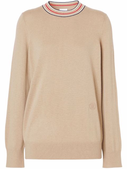Burberry stripe detail cashmere jumper - Neutrals - zdjęcie produktu nr 1