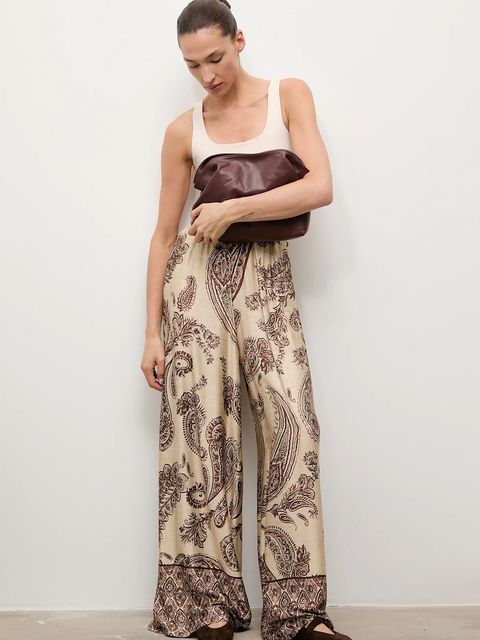 Answear.LAB spodnie damskie kolor brązowy proste high waist