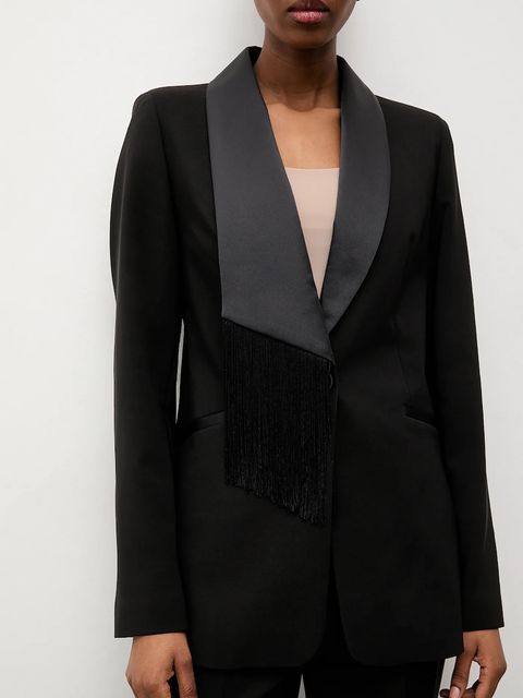 Answear.LAB marynarka kolor czarny jednorzędowa gładka - zdjęcie produktu nr 1