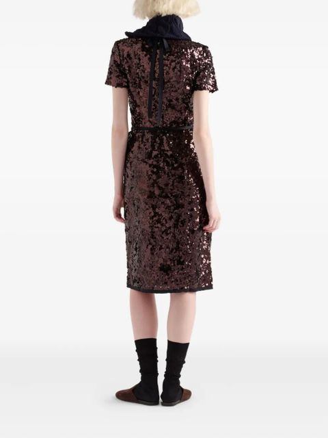 Prada sequin-embellished short-sleeve top - Brown - zdjęcie produktu nr 2