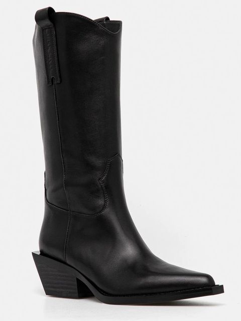 Miss Sixty kozaki skórzane damskie kolor czarny na słupku 6L3QJ8970000 - zdjęcie produktu nr 1