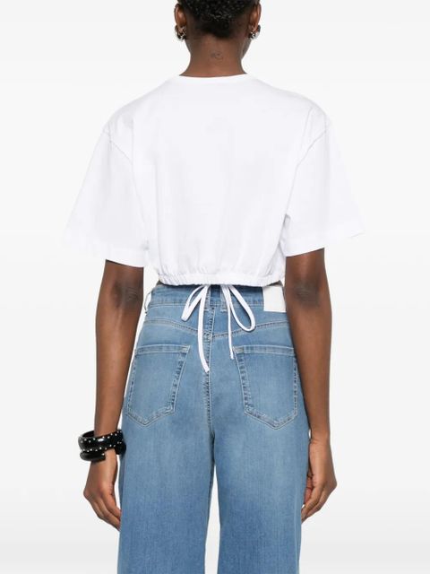 PINKO eyelet drawstring T-shirt - White
