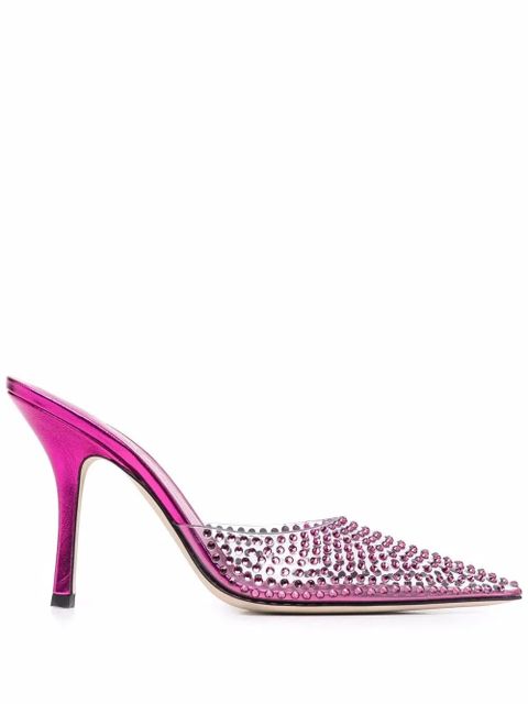 Paris Texas 105mm crystal-embellished mules - Pink - zdjęcie produktu nr 1