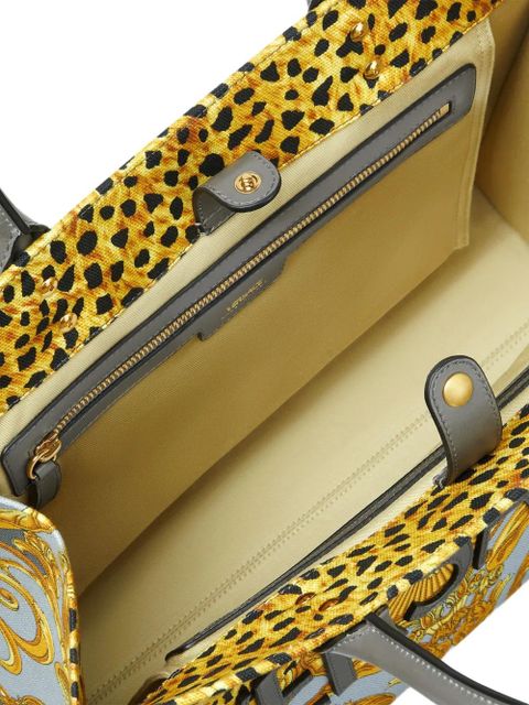 Versace leopard-print baroque tote bag - Grey