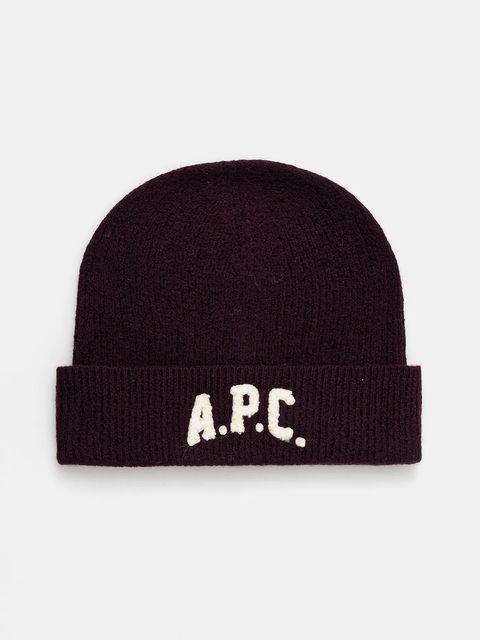 A.P.C. czapka wełniana bonnet axel kolor fioletowy WVBDK.M25111 - zdjęcie produktu nr 1